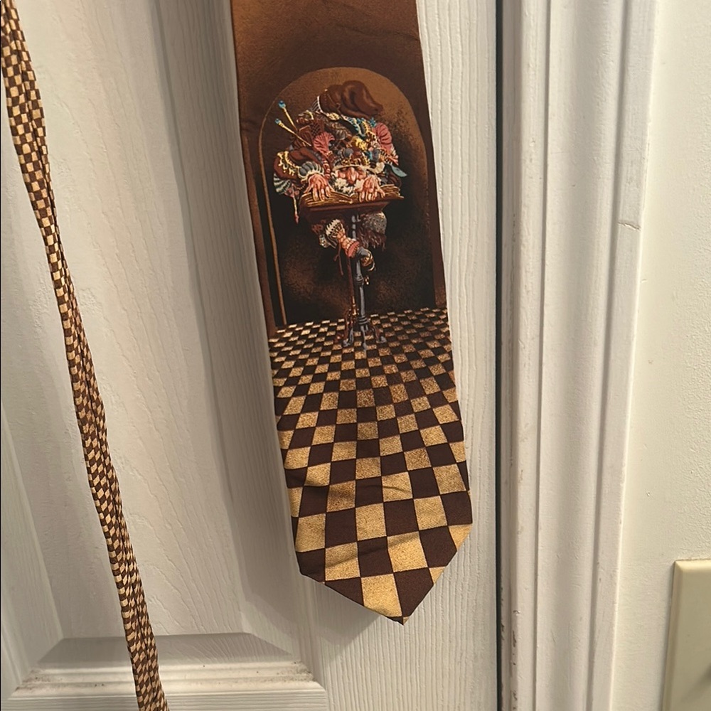 The Greenwich Workshop “The Scholar” by James Christensen Brown CheckerMen's Tie